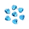 Transparent Glass Beads, Faceted, Heart, Deep Sky Blue, 14x14x8.5mm, Hole: 1mm