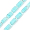 Handmade Lampwork Beads Strands, Rectangle with seed Beads, Cyan, 10~11x4.5x4mm, Hole: 0.8mm, about 32~33pcs/strand, 15.94''(40.5cm)