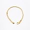 Brass Snake Chain Bracelets, Golden, 7.48 inch(190mm)