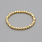 Classic Golden Tone Round Brass Beaded Stretch Bracelets for Women Men