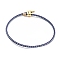 Braided Steel Wire Bracelets Making, with Golden Tone Brass Beads, Medium Purple, Inner Diameter: 3-1/8 inch(8cm)