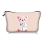 Cartoon Doctor Bear Print Polyester Cosmetic Zipper Pouches, Waterproof Clutch Bag, Toilet Bag for Women, Misty Rose, 21x18x13.5cm