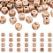 Unfinished Natural Wood Beads, Undyed, Cube, Large Hole Beads, Antique White, 98Pcs/Set