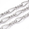 Iron Twisted Oval Link Chains, Unwelded, with Spool, Platinum, 22x9.5x2.5mm, about 32.81 Feet(10m)/Roll