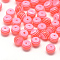 Transparent Stripe Resin Beads, Round, Orange Red, 8mm, Hole: 1.6~2mm