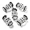 Transparent Acrylic Enamel Beads, Hand Drawn Beads, Candy, Black, 30.5x17mm, Hole: 2.5mm