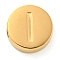 Ion Plating(IP) 304 Stainless Steel Beads, Flat Round with Letter, Golden, Letter I, 8x3mm, Hole: 1.6mm