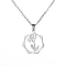 Non-Tarnish Stainless Steel Pendant Necklaces, February Iris, 16.14~19.69 inch(41~50cm)