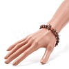 Natural Leopard Skin Jasper Round Beads Yoga Stretch Bracelet for Men Women BJEW-JB06928-5