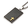 Cross Religion Tag 201 Stainless Steel Pendant Necklace with Iron Box Chains NJEW-D048-06MC-2