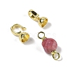 Natural Rhodochrosite with Brass Fold Over Clasps G-G141-02G-12-2