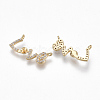 Brass Micro Pave Cubic Zirconia Peg Bails Charms KK-S356-045G-NF-2