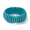 Synthetic Turquoise Oval Beaded Stretch Bracelets BJEW-P299-09A-1