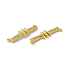 Rack Plating Brass Micro Pave Clear Cubic Zirconia Connector Charms KK-C007-37G-W-3