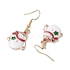 Christmas Theme Alloy Enamel Dangle Earrings EJEW-JE05830-03-4