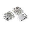 Rack Plating Brass Micro Pave Clear Cubic Zirconia Box Clasps KK-G494-05P-2