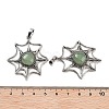 Natural Green Aventurine Spider Web Pendants G-Q163-09AS-07-3