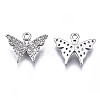 Brass Micro Pave Clear Cubic Zirconia Charms ZIRC-S069-022P-2