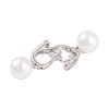 Rack Plating Brass Clear Cubic Zirconia ABS Pearl Earrings EJEW-S219-15P-05-2