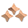 Transparent Resin & Walnut Wood Pendants RESI-S389-011A-B04-1