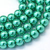 Baking Painted Pearlized Glass Pearl Round Bead Strands X-HY-Q003-4mm-29-1