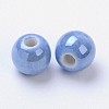 Pearlized Handmade Porcelain Round Beads X-PORC-S489-6mm-12-2