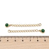 Ion Plating(IP) 316 Surgical Stainless Steel Curb Chain Extender with Malachite Round Charm STAS-A097-01G-10-3