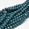 Dyed Faceted Rondelle Glass Beads Strands X-GLAA-I033-8mm-37-1
