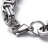 Unisex 201 Stainless Steel Byzantine Chain Bracelets BJEW-L637-34D-P-3
