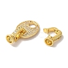 Coffee Bean Rack Plating Brass Micro Pave Clear Cubic Zirconia Fold Over Clasps KK-A225-10G-2