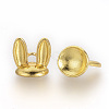 Tibetan Style Alloy Bunny Ears Bead Cap Bails X-TIBE-S308-43G-2