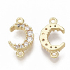 Brass Micro Pave Cubic Zirconia Links/Connectors KK-S354-118-NF-2