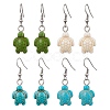 Synthetic Howlite & Turquoise Dangle Earrings EJEW-JE06166-1