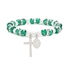 9Pcs 9 Color Glass & Imitation Pearl Beaded Stretch Bracelets Set BJEW-JB08945-4