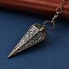 Rack Plating Brass Cone Dowsing Pendulum Pendants AJEW-G064-01-3