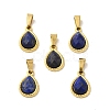 Natural Lapis Lazuli Faceted Teardrop Charms STAS-P361-01G-01-1