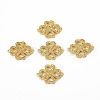 Brass Micro Pave Clear Cubic Zirconia Connector Charms KK-E068-VB346-4