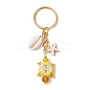 Tortoise Glass Seed Beaded Keychain KEYC-MZ00023-01-1