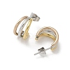 304 Stainless Steel Triple C-Shaped Stud Earrings for Women EJEW-C096-68M-01-2