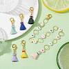 6 Style Number Acrylic Beaded Knitting Row Counter Chains & Locking Stitch Markers Kits HJEW-JM01430-3