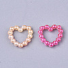 Rainbow ABS Plastic Imitation Pearl Linking Rings OACR-T015-04-04-2