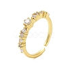 Brass Pave Cubic Zirconia Cuff Rings RJEW-U012-03G-02-1