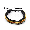 Adjustable Seed Bead Braided Beaded Bracelets for Men Women BJEW-JB06288-02-1