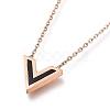 304 Stainless Steel Initial Pendant Necklaces NJEW-I240-10-3