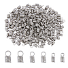 300Pcs 3 Size 304 Stainless Steel Coil Cord End STAS-DC0013-11-1