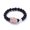 Natural Lava Rock Round Beads Stretch Bracelets BJEW-JB05118-01-1