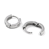 304 Stainless Steel Micro Pave Clear Cubic Zirconia Huggie Hoop Earrings EJEW-C096-01A-P-2