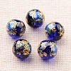 Flower Picture Printed Glass Round Beads GLAA-J087-12mm-A07-1