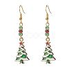 Christmas Theme Alloy Enamel Dangle Earrings EJEW-JE04511-2