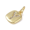 Rack Plating Brass Micro Pave CLear Cubic Zirconia Charms KK-E110-14G-Y-2